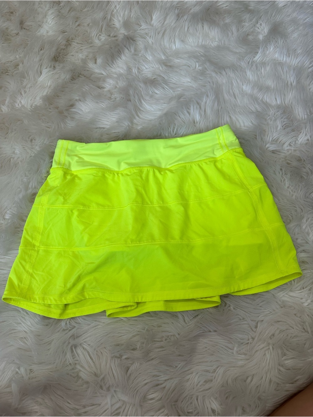 lululemon athletica Neon Yellow court rival Skirt with built in shorts